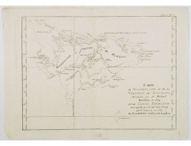 COOK, Captain James. -  Carte de Maidenland ou de la Virginie de Hawkins, Découverte par Sir Richard Hawkins en 1574, et du Canal Falkland . . . [Tome I Pl.7.]